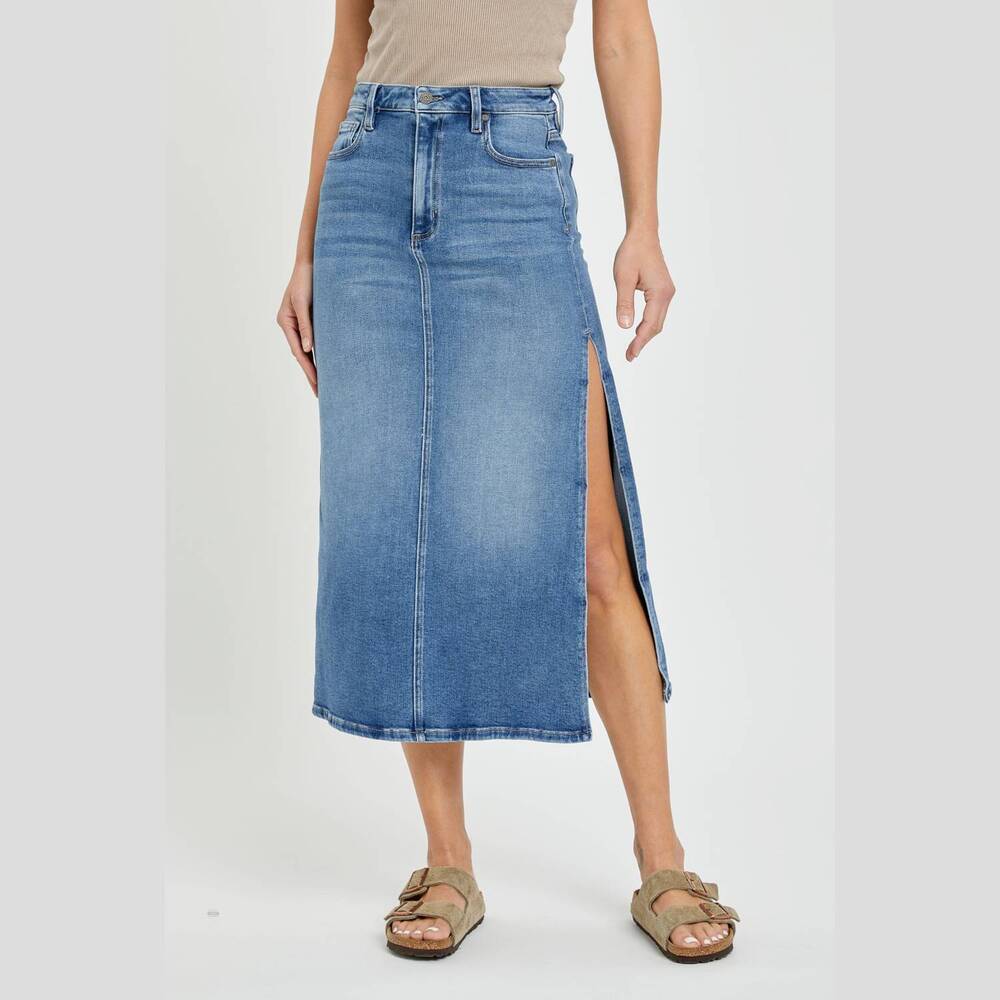 NEW HIDDEN peyton midi skirt in blue
